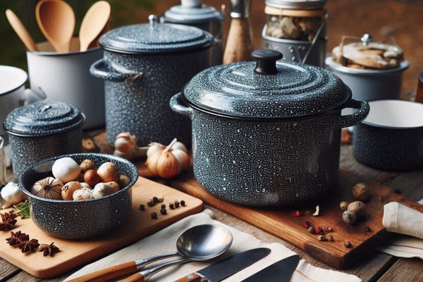 Enamel Camping Cookware for Outdoor Adventures